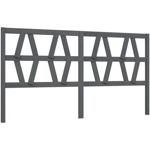  Uzglavlje za krevet sivo 206 x 4 x 100 cm od masivne borovine Slike