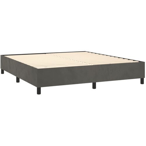  Krevet box spring s madracem LED tamnosivi 180x200 cm bar&amp;scaron;un Slike