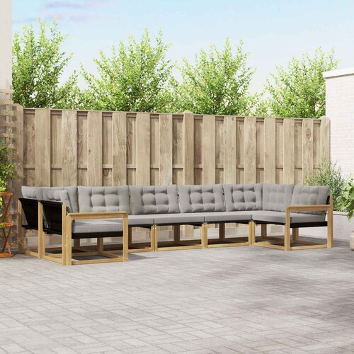  Set vanjskih sofa 7 kom. Bijela i svjetlosiva Smeđa 404 x 168,5 x 73 cm Slike