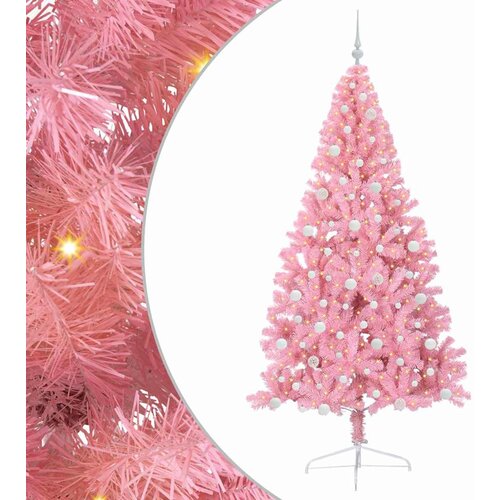 vidaXL Umjetna preddekorirana božićna jelka Roza 240 cm PVC, (5000072754) Cene
