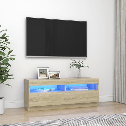 VidaXL TV omarica z LED lučkami sonoma hrast 100x35x40 cm Slike