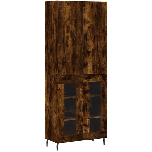 Maison Chic Visoka Komoda - Predalnik dimljen hrast 69,5x34x180 cm inženirski les, (21719330) Slike