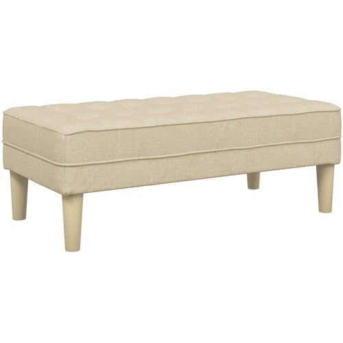  Klupa s jastukom Krema 113 x 57 x 39 cm tkanina Slike