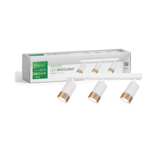 Greentech LED spot svetiljka gu10 x3 belo-zlatna ( biancolux-3l ) Slike
