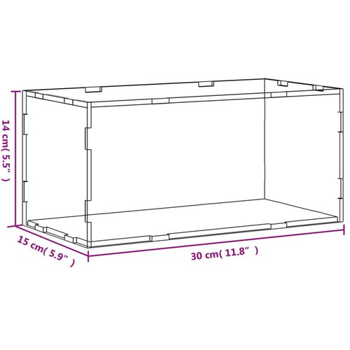  Kutija za izlaganje prozirna 30x15x14 cm akrilna Slike