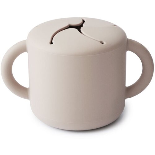Mushie Baby Snack Cup skodelica za malico Ivory 1 kos Slike