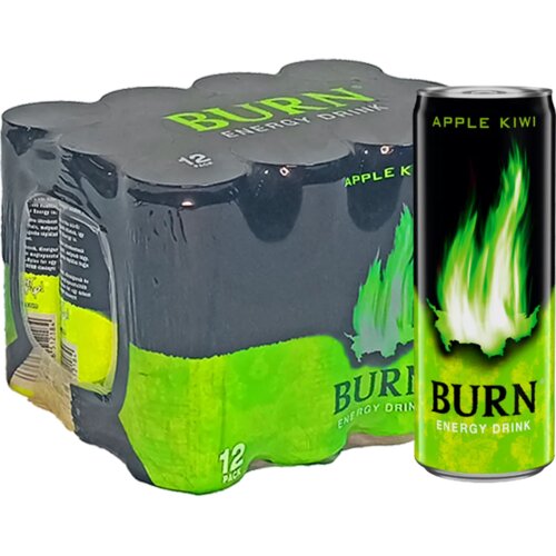 BURN Apple Kiwi gazirano bezalkoholno energetsko piće 0,25l 12/limenka XXL Cene