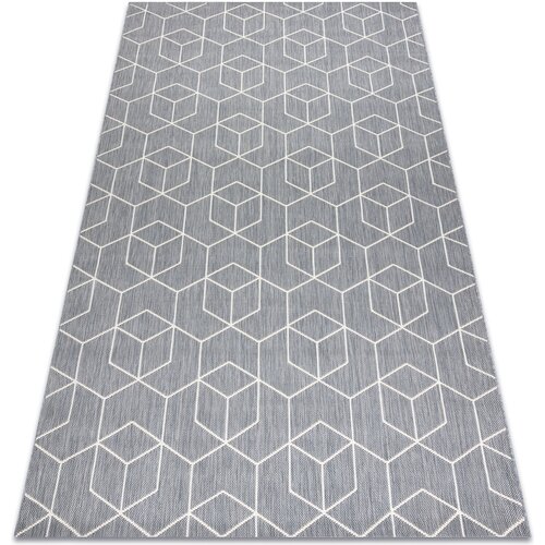 RugsX Preproge Preproga v videzu sisala FLAT 48655/637 KOCKI 120x170 cm Siva Cene