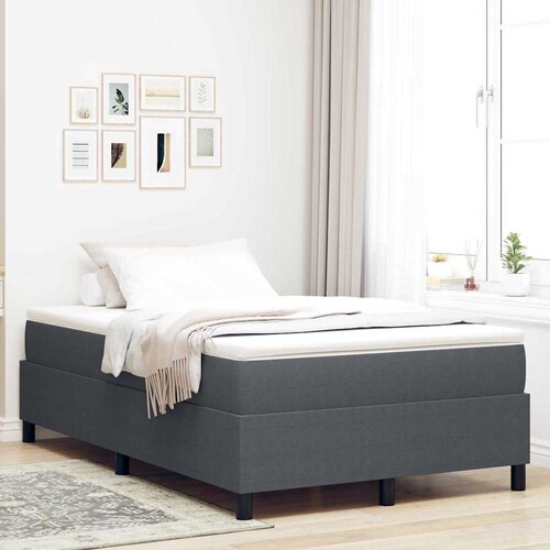  Krevet s opruga kutije Tamno siva i bijela 120 x 200 cm Cijene