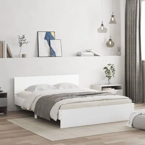  Okvir za krevet s uzglavljem bijeli 140 x 190 cm