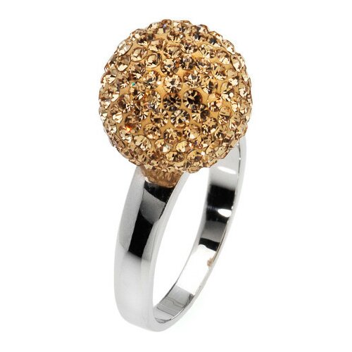Amore Baci kuglica srebrni prsten sa Žutim swarovski kristalom ( rc005.10 ) Slike