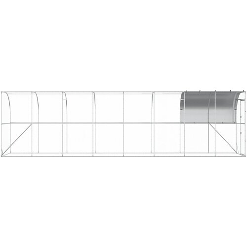  Kavez za piletinu uz zid Srebrna 800 x 150 x 215 cm Slike