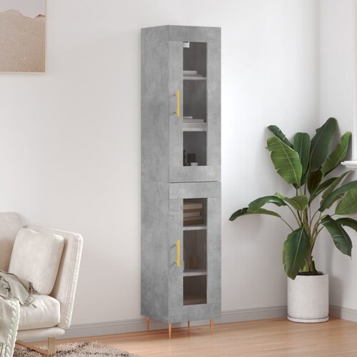 vidaXL Visoka omara betonsko siva 34,5x34x180 cm inženirski les Cene