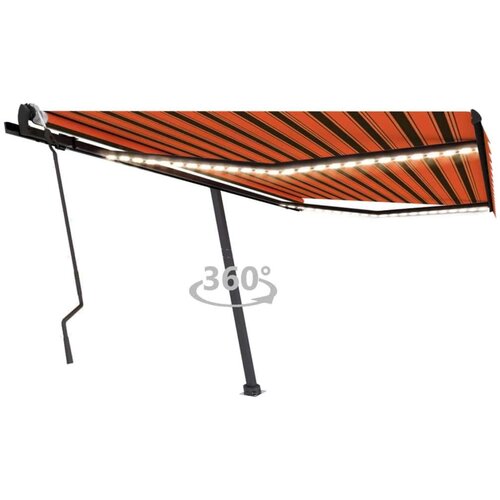  Tenda na ručno uvlačenje LED 400 x 300 cm narančasto-smeđa Slike