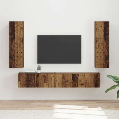  Komplet TV omaric 3 pcs Star les Konstruiran les - - Rjava - 57.23 - 30 x 31 x 100 cm - 2025-vidaXL-Uvoz_2 Cene