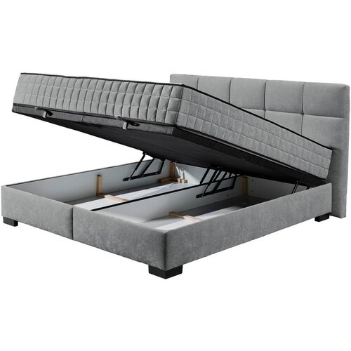 MID.YOU POSTELJA Z VZMETNICO 180 cm x 200 cm , tekstil, leseni material antracit Slike