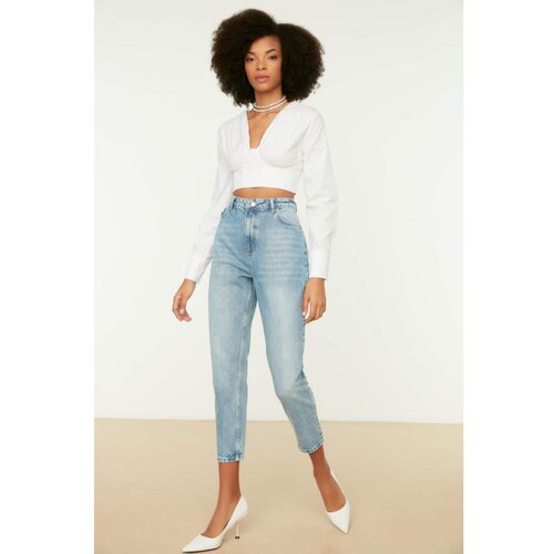 Trendyol Light Blue High Waist Mom Jeans Cene