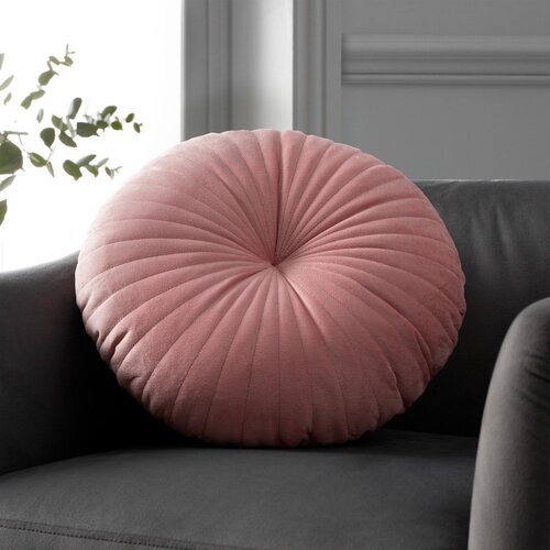 Catherine Lansfield Žametna okrasna blazina &amp;oslash; 40 cm Round Soft Touch &amp;ndash; Slike