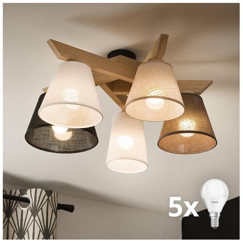  Brilagi - LED plafonski luster ANTHONY 5xE14/40W/230V hrast Cene
