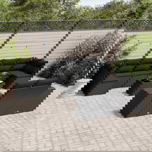 vidaXL 10-dijelni set vrtnih sofa s jastucima crni od poliratana Cijene