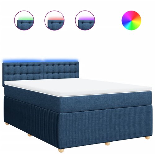 Maison Chic Box spring postelja - Vzmetna postelja z vzmetnico modra 140x200 cm blago SL17072, (21882830) Cene