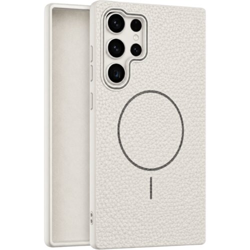  leather grip magsafe maska za samsung galaxy S23 ultra - bela Slike