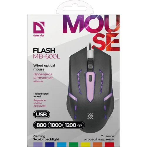 Defender MOUSE FLASH MB-600L OPTIC LED 1200dpi 4P