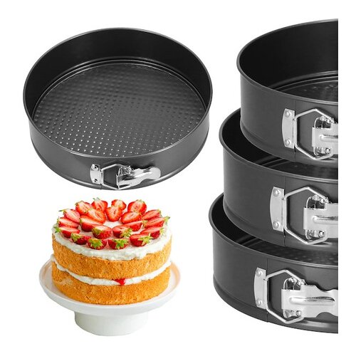 springos Modeli za torte, 3 kom jekleni pekači za torte Tres moldes de acero para hornear pasteles, (21629881) Cene