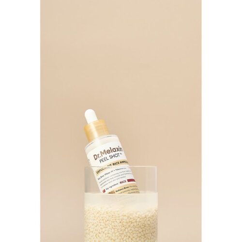 Dr. Melaxin Peel Shot Exfoliating White Rice Ampoule eksfolijacijski serum za piling za sjaj i zaglađivanje kože lica 80 ml Slike