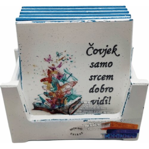 Poklon Dobra Ideja Podmetači za ča&amp;scaron;e set 6 kom, poklon za prijatelje Slike