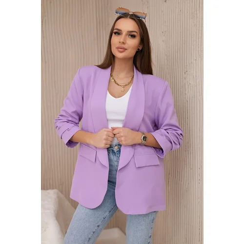 Kesi Włoski Elegant jacket with lapels light purple