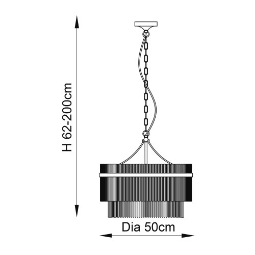  Endon 99166 - Luster na lancu MARIETTA 5xE14/7W/230V mesing/prozirno Slike