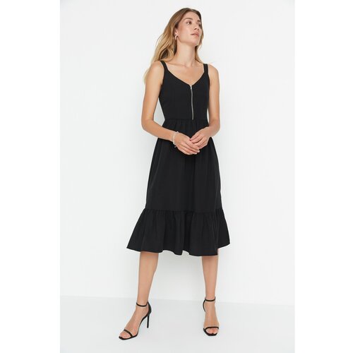 Trendyol Black Gipe Detailed Zipper Dress Slike