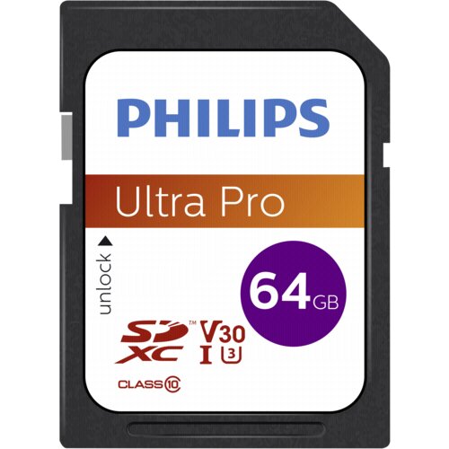 Philips SDXC Card 64GB Class 10 UHS-I U3 V30 A1 - memorijska kartica Cijene