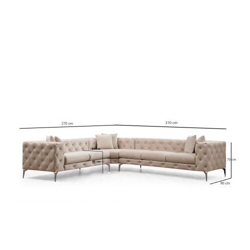  Kutna sofa Como 310x70x270cm Bež Slike