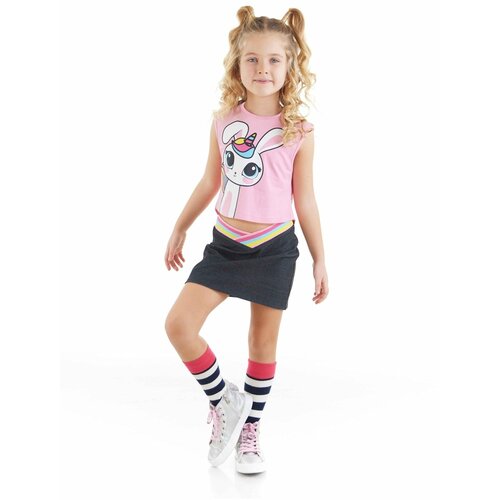 Denokids Unicorn Rabbit Girls Kids T-shirt Skirt Suit Slike