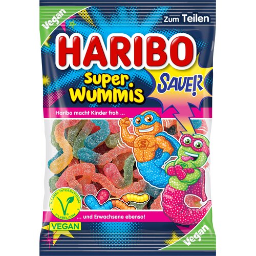 Haribo Super Wummis kisli veganski - 175 g Slike