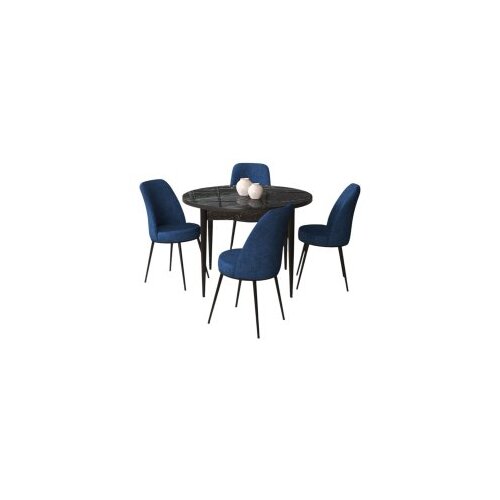 Hanah home Set Trpezarijski sto i 4 stolice, tamnoplava Cijene