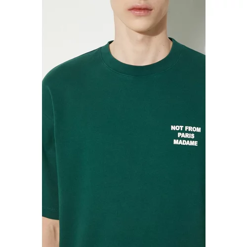 Drôle de Monsieur Pamučna majica Le T-Shirt Slogan za muškarce, boja: zelena, s tiskom, PERM-TS203-CO002-DGN