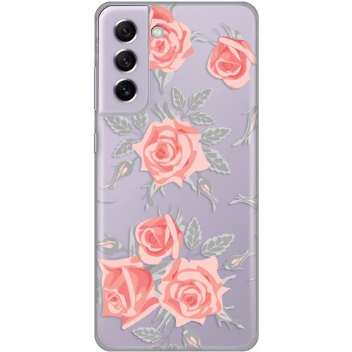 silikonska maska za Samsung G990 Galaxy S21 FE Elegant Roses Print Skin providna Slike