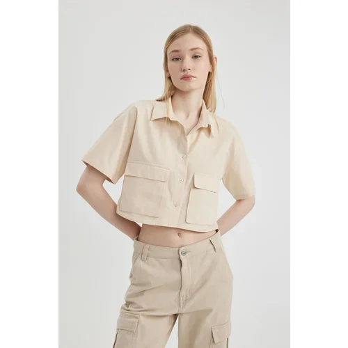 Defacto Cool Oversize Fit Short Sleeve Crop Shirt