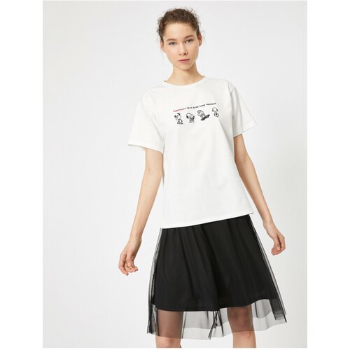 Koton T-Shirt - Ecru - Relaxed fit Slike