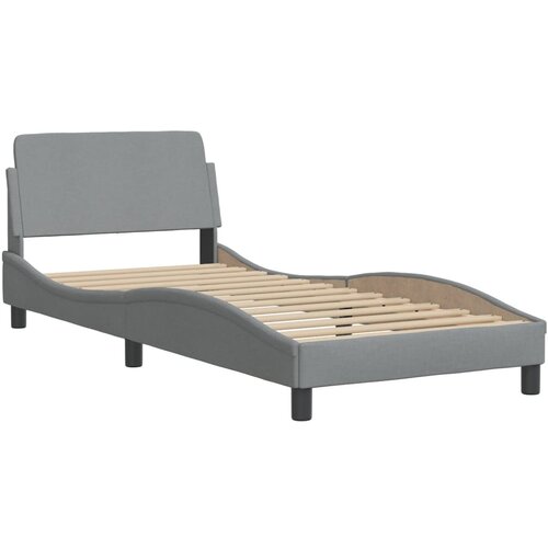 VidaXL Posteljni okvir z vzglavjem svetlo siv 90x190 cm blago, (21048391) Slike