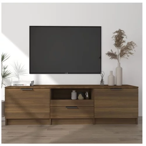  TV omarica rjavi hrast 140x35x40 cm konstruiran les
