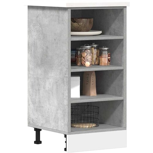 vidaXL Spodnja omarica Beton siva 40x44,5x81,5 cm Inženirski les Cene