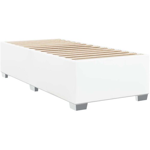VidaXL Krevet s oprugama i madracem bijeli 100x200 cm od umjetne kože Slike