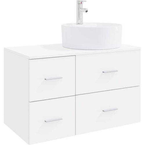  Set namje&amp;scaron;taja za kupaonicu 2 kom. Bijela Konstruirano drvo 49,5 x 44,5 x 76 cm Slike