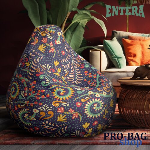 ENTERA Lazy Bag - &amp;Scaron;areni boho ljubičasti cvetni dezen - 080 Slike