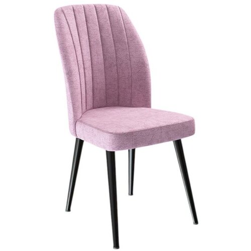 Hanah home set trpezarijskih stolica Platinum 8 kom, roze tkanina Jerry, crne metalne noge Cene