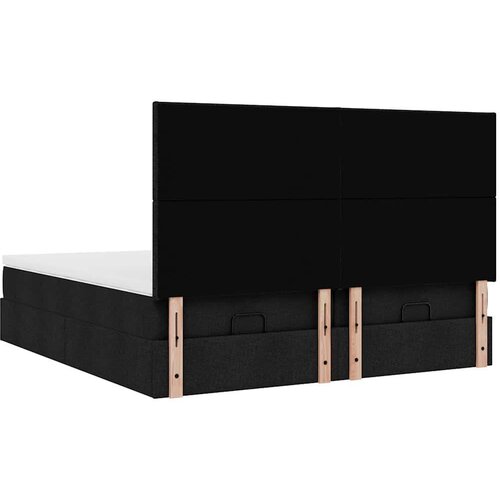 VidaXL Otomanski okvir kreveta s madracima crni 180x200cm od tkanine Slike